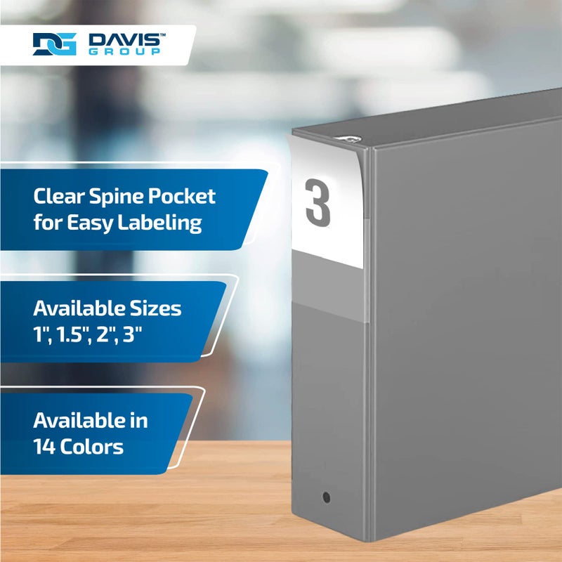 Davis Group Premium Economy 6-Pack 3-Ring Binders for School or Office, Round-Ring Binders, 3 Inch, Gray - Image 4